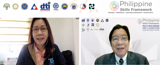 Labor Assistant Secretary Dominique Rubia-Tutay and PRC Chairperson Teofilo Pilando Jr. express their full support for the development of a national skills framework.